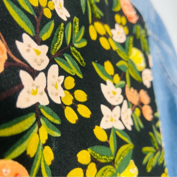 Custom Denim Jacket Citrus Fruit Beaded One of Kind Levi’s Jacket Large - Picture 8 of 16